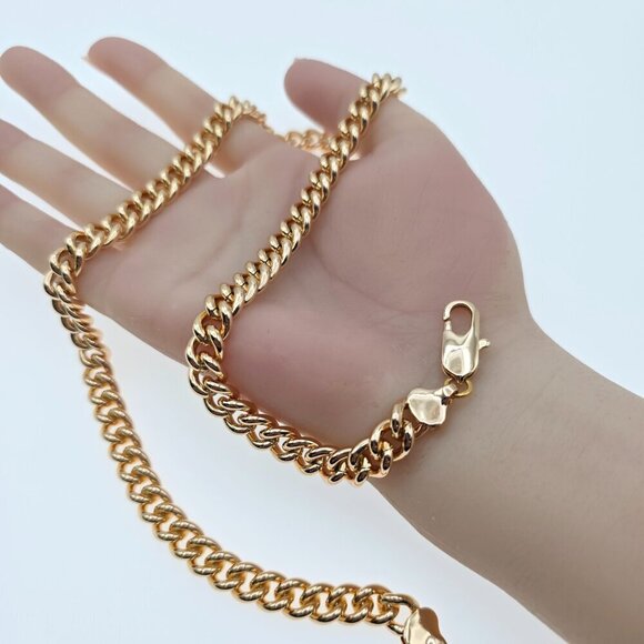 "Heavy Rose Gold Cuban Chain Necklace for Men & Women, 19.7 Inch, XPNL0083 - Picture 12 of 12